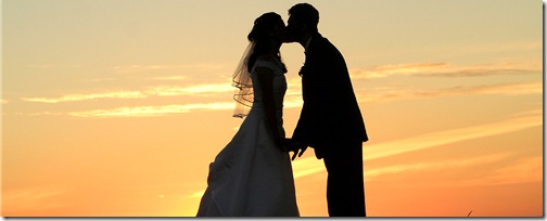 Sunset Wedding Kiss