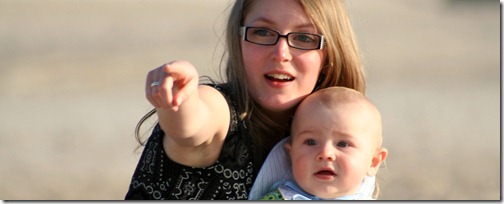 Woman & Baby on the beach 2